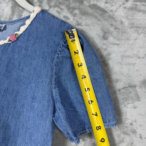 VTG My Michelle Denim Dress‎ Kids Youth Girls 12 Blue - Picture 6 of 14